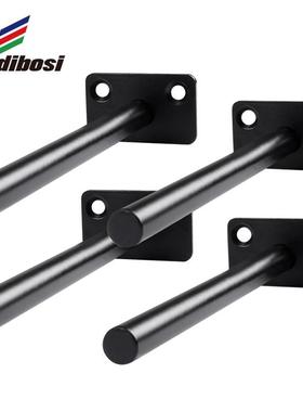 黑色暗藏层板托12厘圆形暗装墙上支架托架隐形隔板托固定浮动支架