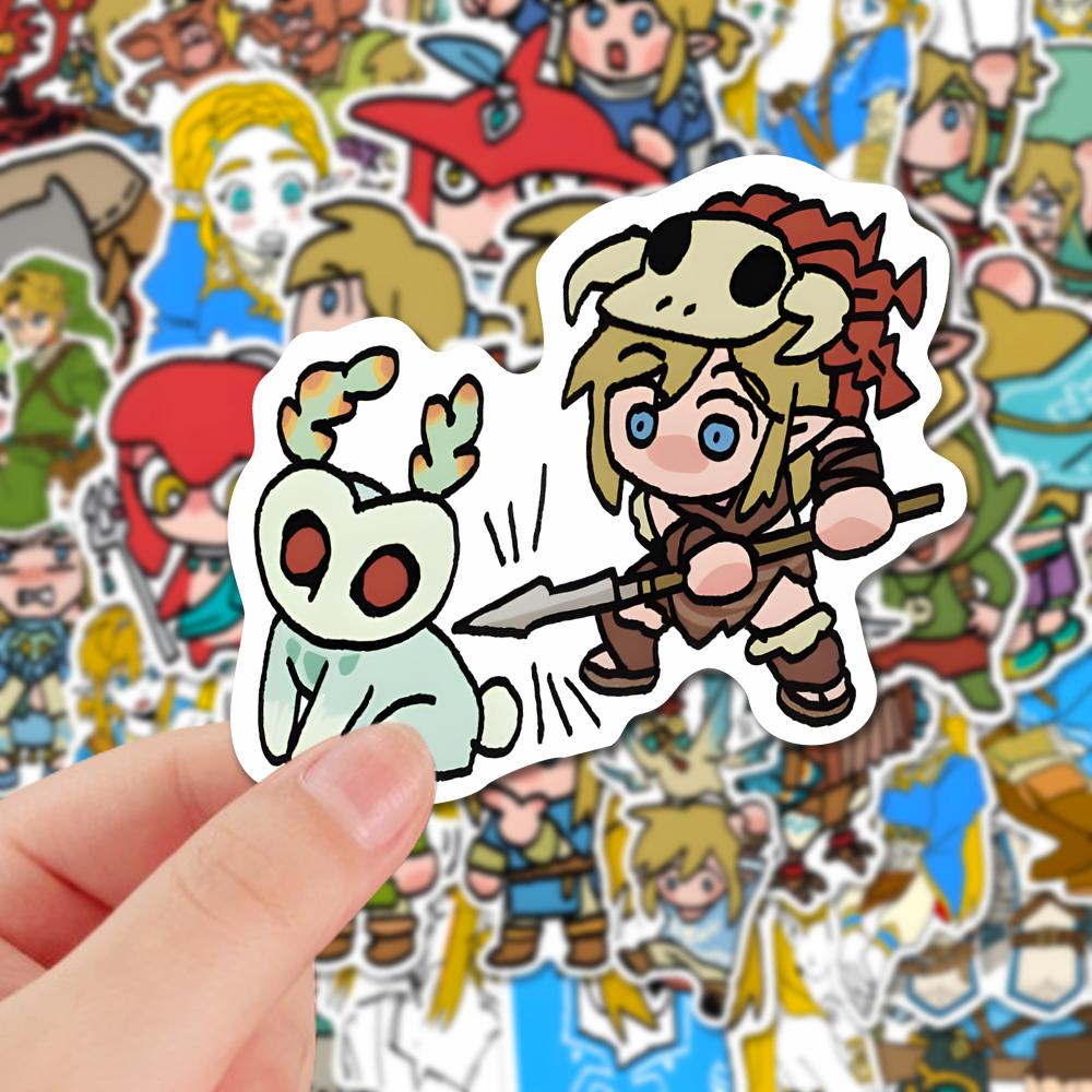 104张塞尔达传说王国之泪搞怪表情包系列贴纸diy手账水杯防水贴画