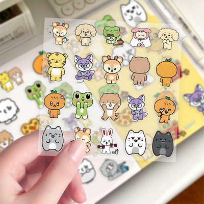 【透明升级款】258张miniteen动物塑贴纸seventeen官娃克拉无料贴