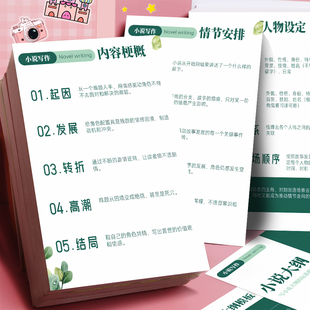 加大18张小说大纲贴纸写作标准模板网文灵感创作思路干货素材贴画