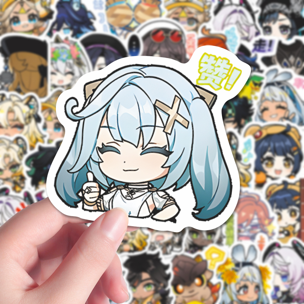 160张原神表情可爱贴纸周边装饰手机笔记本桌面diy手账防水贴画