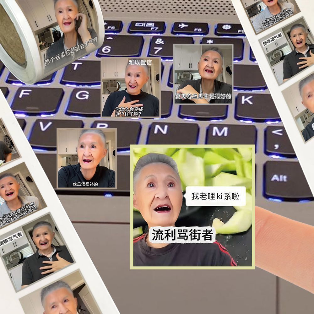 1500贴小红书同款网络抽象累子肝火太旺了搞怪表情趣怪封口贴diy