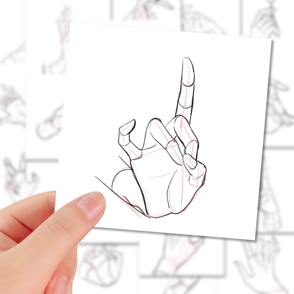 创意素描手部练习贴纸ins风美术生绘画练习素材简约diy笔记本画板