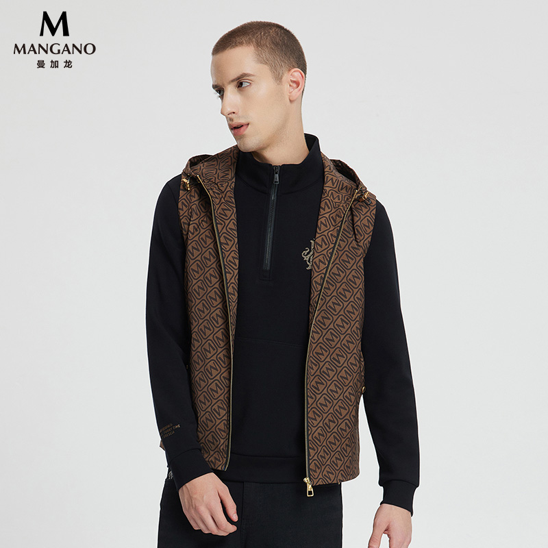 Mangano马甲休闲连帽百搭