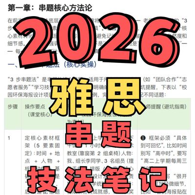 雅思方法笔记本串题法解题体系笔记总结手写笔记本思维导图跟练