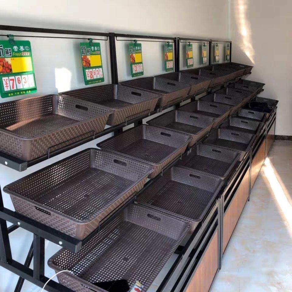 超市水果蔬菜货架果蔬展示架多层多功能落地中岛平台商用卖菜架子