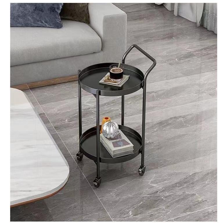 可移动茶水小推车沙发边几带轮子床头柜客厅角几置物架小圆桌茶几