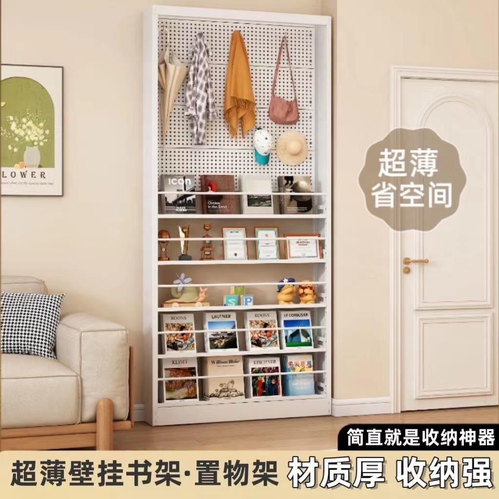 极窄8cm门后超薄书架落地置物架一体靠墙钢制夹缝收纳儿童绘本架