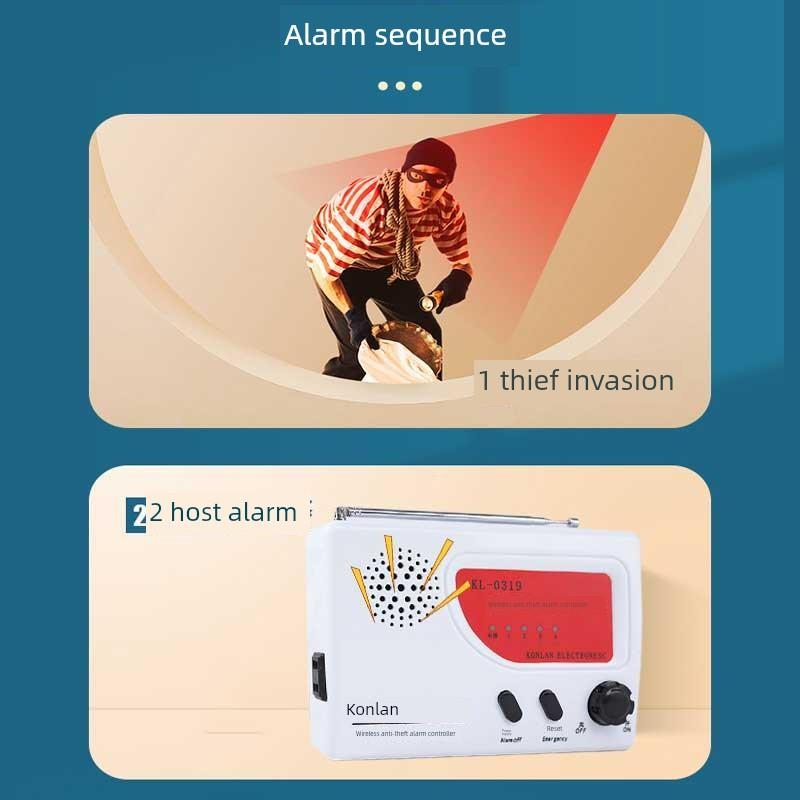 康联红外线防盗报警器家用小偷果园大棚人体感应户外无线远程距离