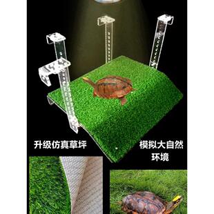 壁挂式亚克力龟晒台巴西龟爬架深水鱼缸浮动平台躺卧平台爬梯高水