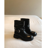 Chio2nd南风 洋气低跟小中筒单靴 早秋法式 短靴女靴子2024新款 爆款