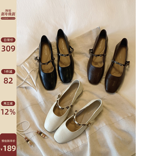 玛丽珍女鞋 小皮鞋 山茶花一字扣单鞋 子配裙子 女士鞋 Chio2nd南风
