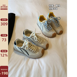 子女2025新款 4CM增高鞋 爆款 运动鞋 Chio2nd南风 德训鞋 真皮休闲鞋