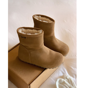 内增高防水防滑棉鞋 Chio2nd南风 加绒皮毛一体女鞋 冬季 雪地靴女款