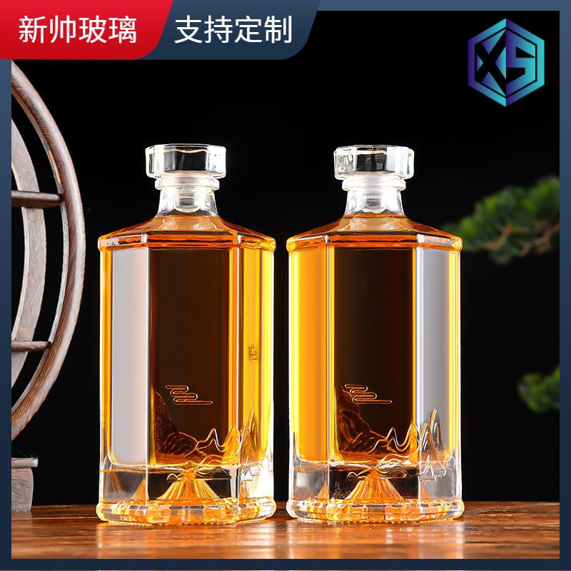 500ml酒瓶高档酒瓶玻璃白酒瓶洋酒瓶1斤装酒瓶密封空瓶水晶瓶