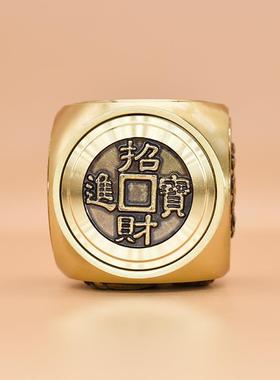 厂家 纯黄铜六面 八面十面招米进宝手把件工艺品镇纸潮流摆件