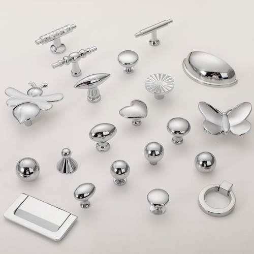 法式亮银拉手高档新中式中古风轻奢柜门橱柜衣柜抽屉家具把手大全