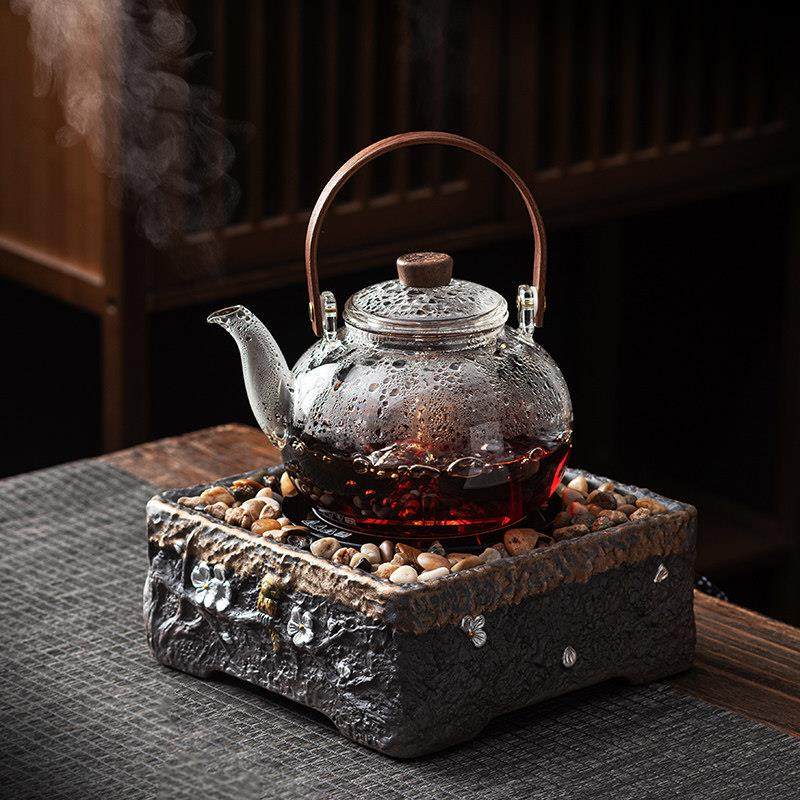 煮茶器蒸茶器电陶炉小型电炉丝电热中式复古室内陶瓷粗陶煮茶炉,餐饮具,煮茶炉,淘宝优惠券,粉丝福利购,淘宝优惠卷