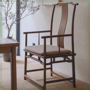 茶桌专用主人椅新中式官帽椅实木茶室主椅圈椅太师椅主人椅单人禅