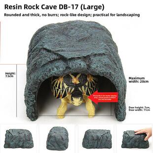 树脂龟庇护所洞龟阳台豹龟苏卡爬行动物庇护所壁虎洞穴繁殖箱景观