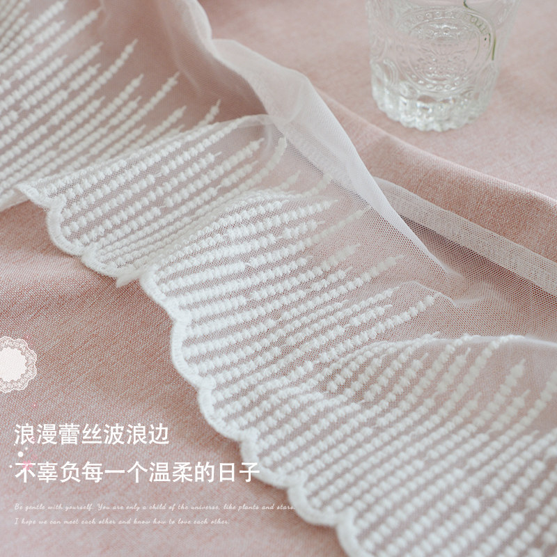 韩式圆形镜子盖布蕾丝布艺化妆镜防尘盖巾粉色梳妆台小圆镜遮镜罩