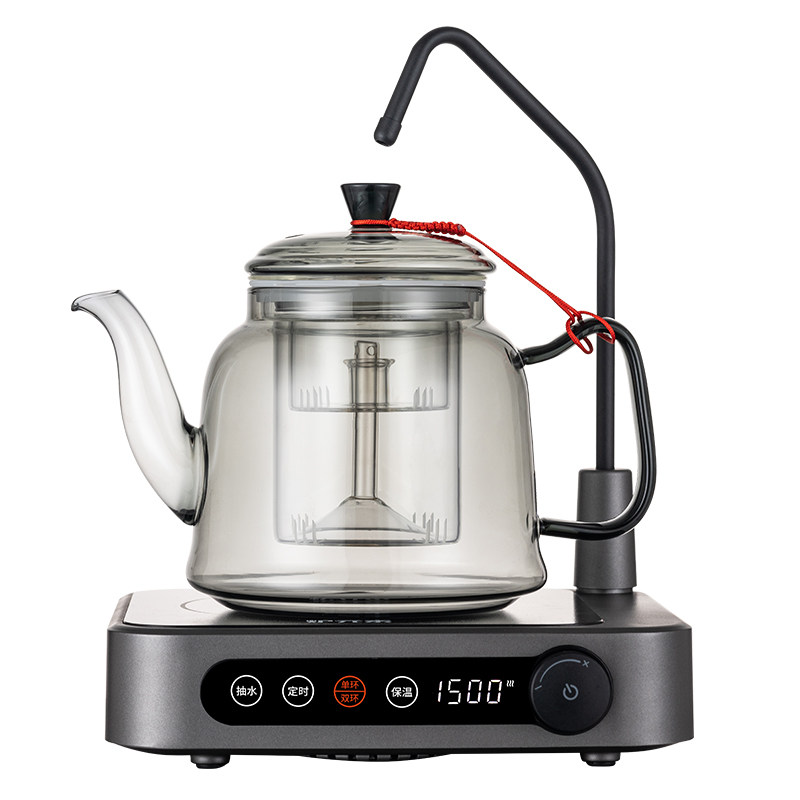 2023新款抽水电陶炉煮茶器烧茶壶电热蒸煮茶壶一体玻璃养生烧水壶