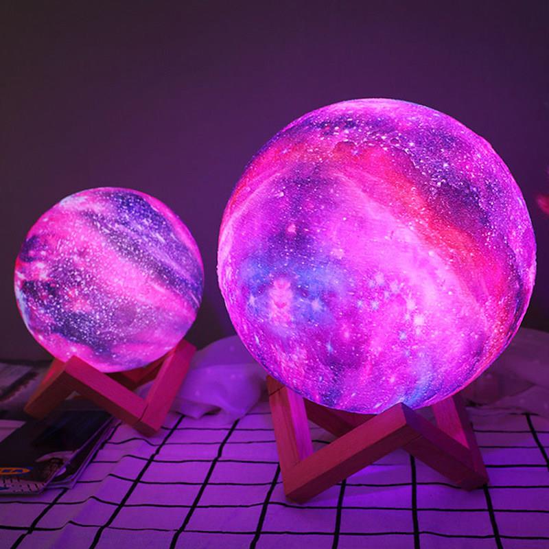 3D星空灯调情月球灯月亮卧室创意礼物LED小夜灯USB充电台灯遥控灯