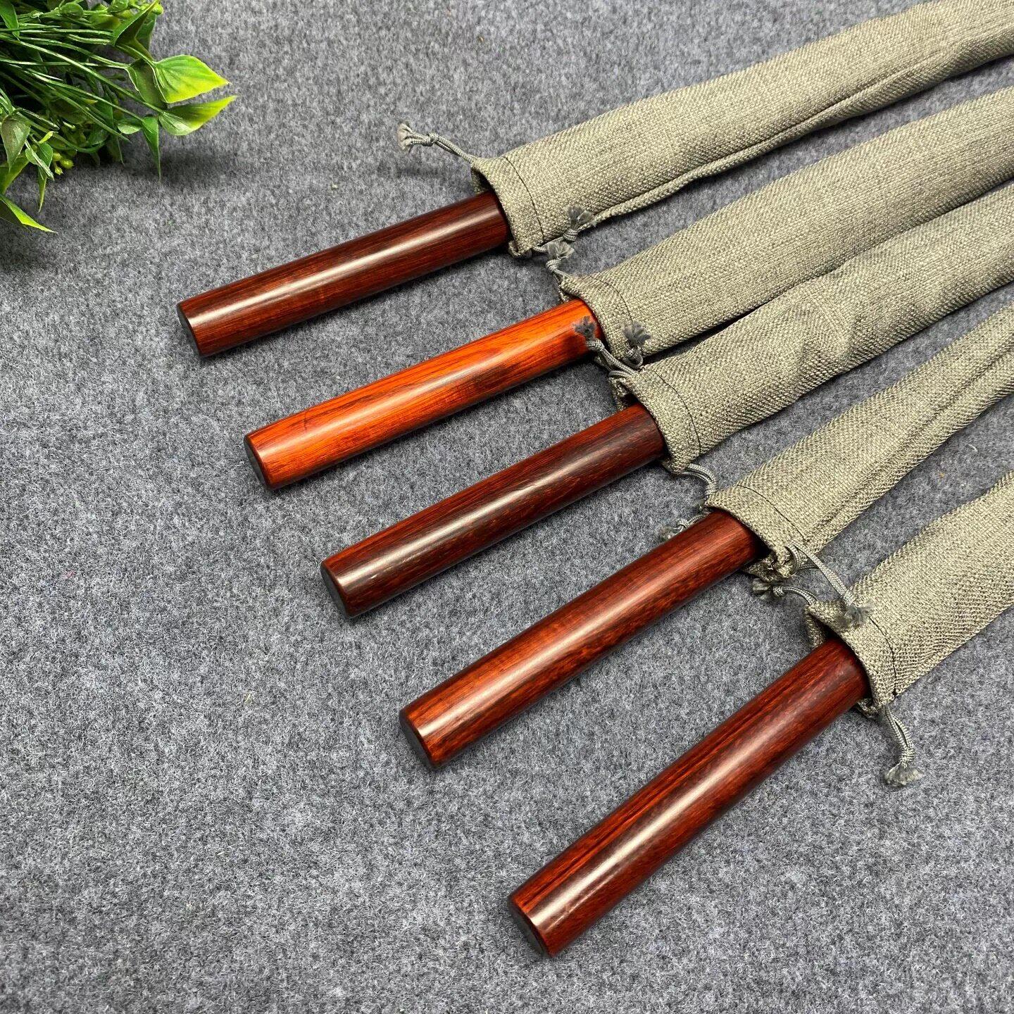 小叶紫檀太极棍把玩棍防身短棍武术棍锻炼身体紫檀木圆棒实木棍子