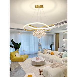 满天星客厅吊灯简约网红温馨浪漫卧室灯北欧轻奢创意圆环餐厅灯具