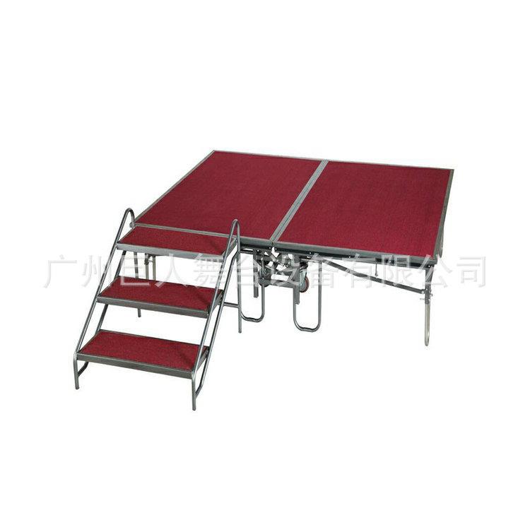 酒店折叠舞台铁质带轮子可推活动舞台拼装舞台厂家