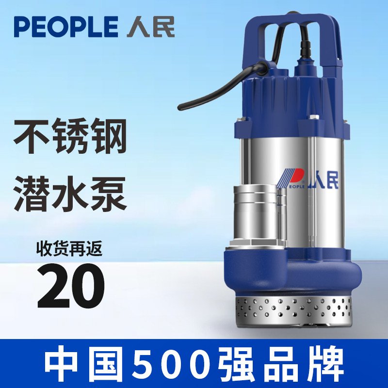 人民直流潜水泵大流量电池电瓶专用永磁抽水泵农用灌溉小型抽水机