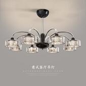 意式 轻奢客厅吊灯2025新款 高级感烟灰玻璃大厅主灯大气家用房间灯
