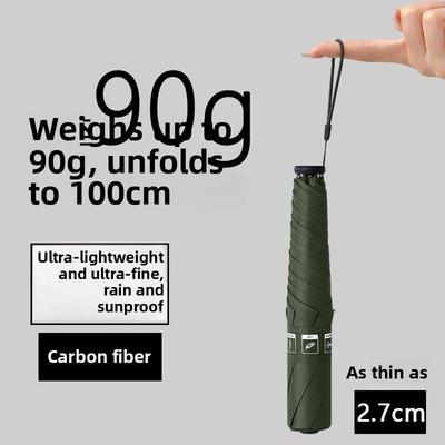 90g贝诗超轻超细碳纤维伞100cm加大防晒太阳晴雨两用三折叠轻便携