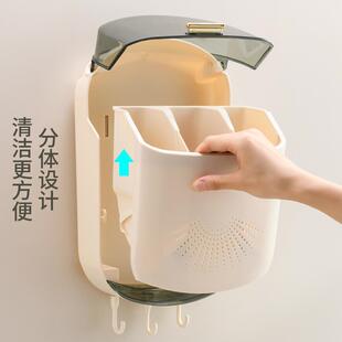 家用筷子筒防尘厨房沥水置物架筷子篓筷笼勺子桶 筷子收纳盒壁挂式