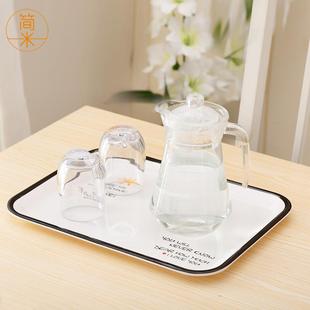 高档高颜值茶杯水杯托盘茶盘杯盘密胺餐盘 托盘长方形家用2024新款
