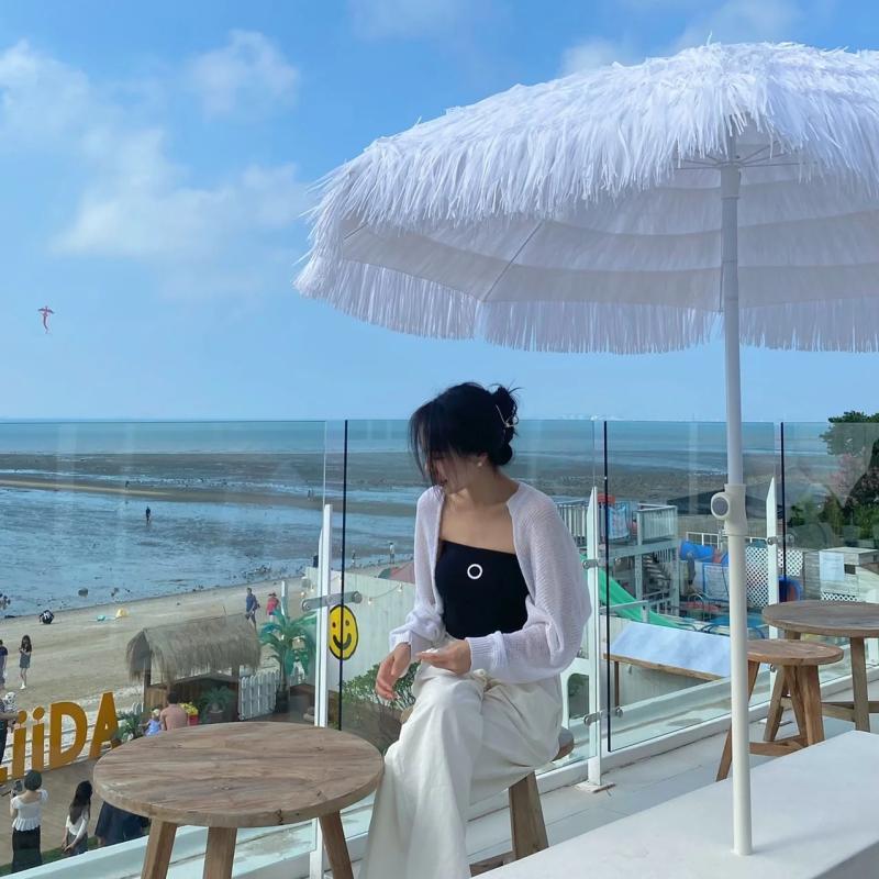 白色仿真稻草伞纯白色防水太阳伞室外花园大伞户外沙滩遮阳伞包邮