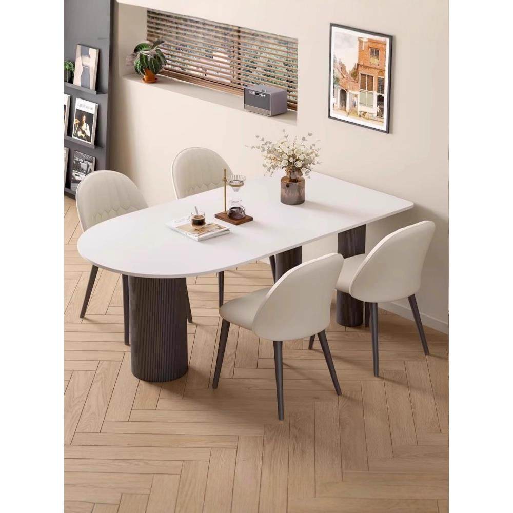 罗马柱组合意式极简岩板餐桌椅组合现代简约小户型家用长方形餐桌,住宅家具,岩板餐桌,淘宝优惠券,粉丝福利购,淘宝优惠卷