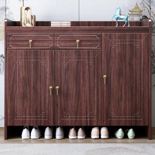 柜子靠墙储物收纳柜 客厅入户家用门口放鞋 乌金木实木鞋 柜新中式