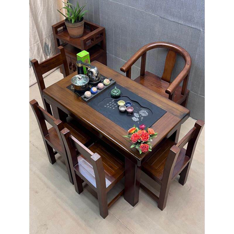 客厅新高档茶几旧船木茶几和椅子组合阳台小公寓实木茶几办公室家