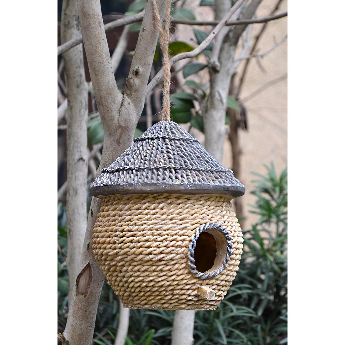 户外庭院树脂创意鸟窝鸟巢别墅花园景观园艺布置造景装饰挂件摆件