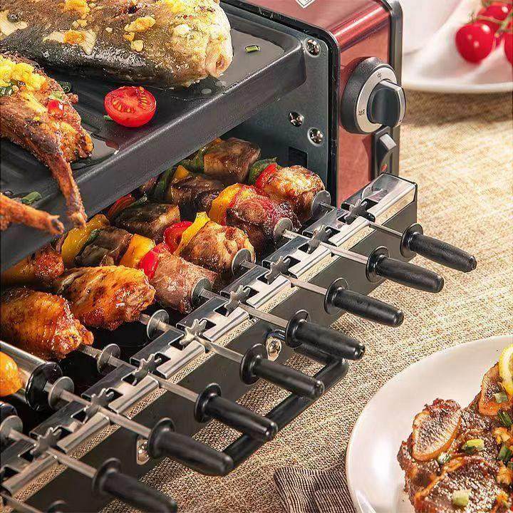 自动旋转烧烤炉无烟电烤串机火锅涮烤一体不粘电烤盘烤肉机羊肉串