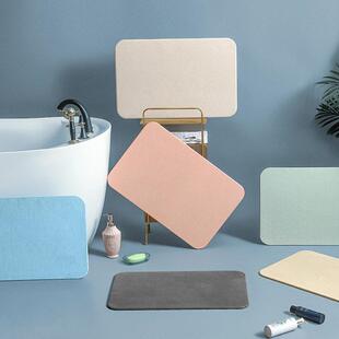 矽藻泥硬地垫吸水浴室防滑速干 干脚垫化妆室入户门口厕所垫矽藻