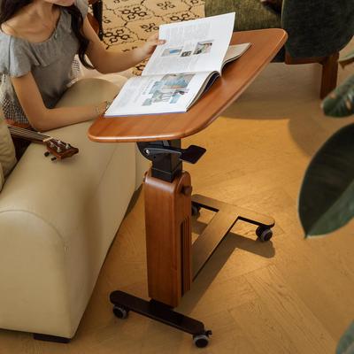 中古实木电脑桌家用可移动折叠升降边几办公工作台沙发床边桌子