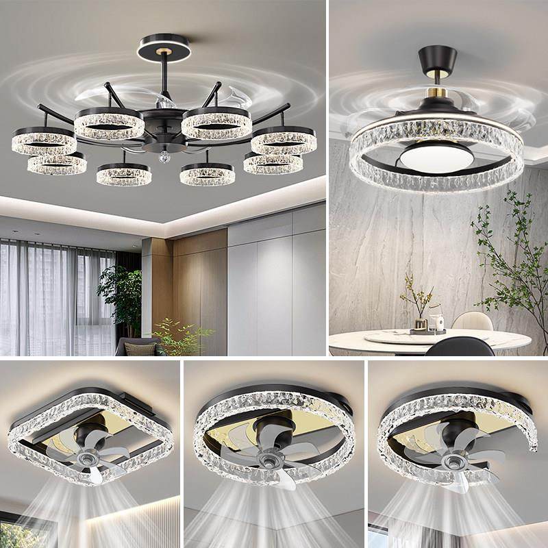 客厅吊扇灯2025新款主灯一体吊扇灯北欧轻奢高级饭厅吸顶灯具
