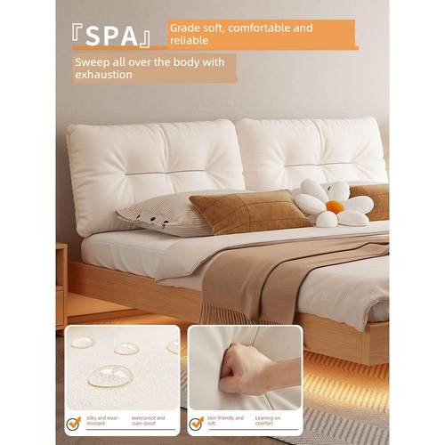 北欧轻奢实木悬浮床简约现代1.5米双人床主卧出租房用榻榻米1米2