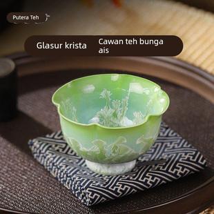 茶皇子结晶釉茶杯冰花主人杯德化陶瓷杯窑变工艺高端功夫茶具茶盏