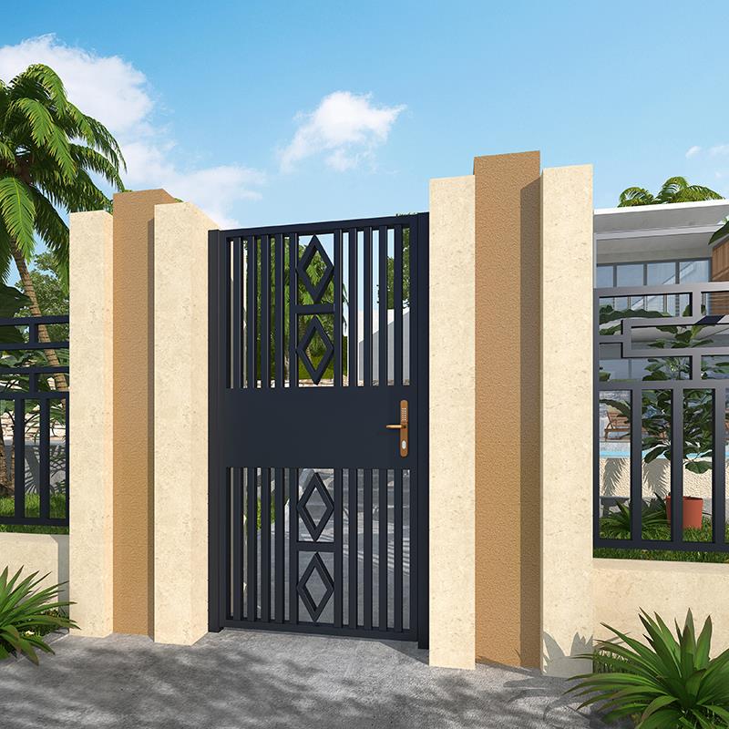 欧式不锈钢庭院大门户外铁艺防锈大门入户门单双门锌钢大门定制