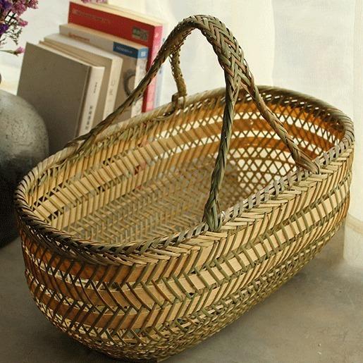 挂篮手工竹篮子竹编织手提菜篮竹篮子鸡蛋篮水果收纳竹筐竹编竹器