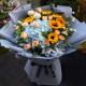 杭州鲜花速递同城向日葵玫瑰绣球混搭花束男士 生日订花店送花上门