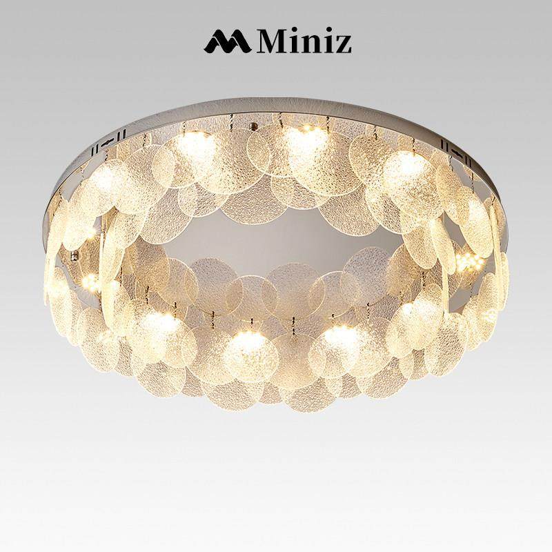 轻奢卧室吸顶灯设计师玻璃主卧灯温馨圆形书房次卧睡房灯智能调光